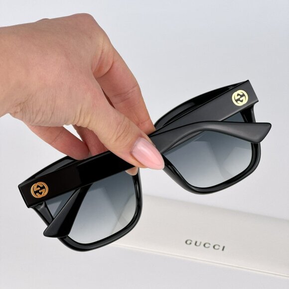 Gucci GG1338SK 003 BRAND NEW Sunglasses Black Grey Gradient Square Women - Picture 4 of 13